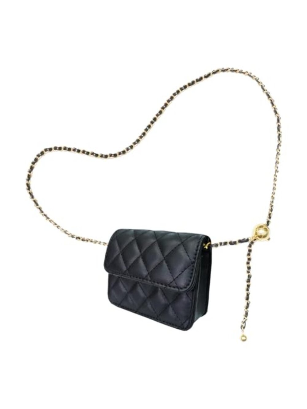 Synthetic Leather Chain Belt Bag Waist Fanny Pack Mini Purse